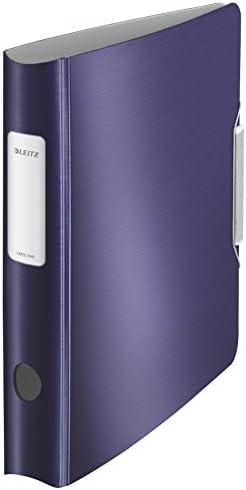 Leitz Lever Arch File, Titan Blue, A4, Curved Spine 65 mm Width, Elastic Fastening, Light polyfoam, Style Range, 11090069 by Leitz