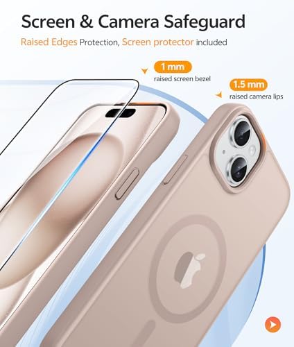 FNTCASE for iPhone 15/14/13 Case, Fit for Magsafe, Glass Screen Protector - Image 4