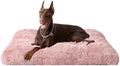 EHEYCIGA Fluffy Dog Crate Bed, Plush XX Large Dog Pillow, Pink by EHEYCIGA