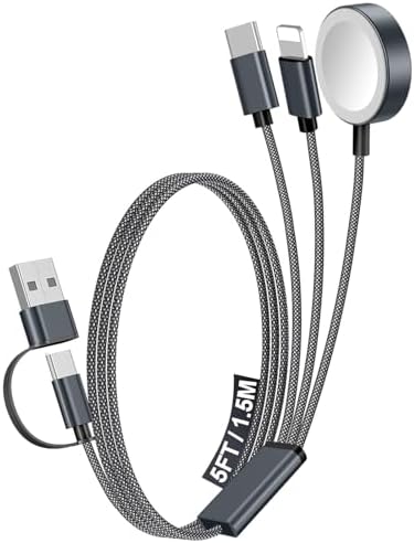 1Pack Travel Essentials for Apple Watch Charger,3-in-2 Multi Charging Cable by Accessoriesforphoneandelectricproducts