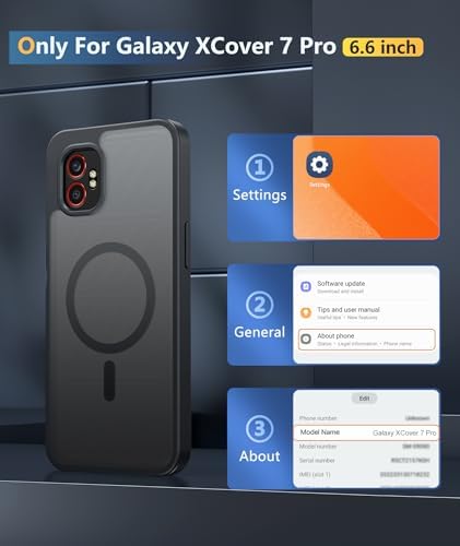 FNTCASE for Samsung Galaxy XCover7/6 Pro Case, Fit for Magsafe, Black - Image 2