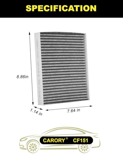 CARORY Cabin Air Filter with Activated Carbon, Replacement for Hyundai Sonata 2015-2019 Gas/Non-Hybrid Models & Kia Cadenza 2017-2020, OE# 97133-C2000, C2H79-AP000, 97133-C1000, CF12151, CF151 - Image 2