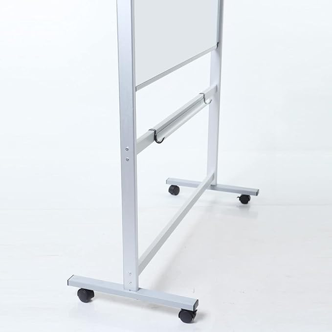 VIZ-PRO Double-Sided Magnetic Mobile Whiteboard, 60 x 36 Inches, Rolling Dry - Image 4
