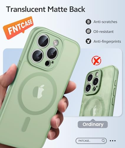 FNTCASE for iPhone 15 Pro Max Case, Fit for Magsafe, Glass Screen Protector - Image 6