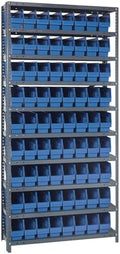 Quantum Storage Systems 1875-203BL Store More Steel Shelving Unit with 6" Shelf Bins, 18" D x 36" W x 75" H, Blue by QuantumStorageSystems
