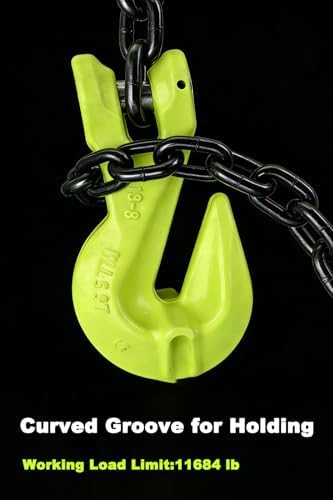 Clevis Grab Hooks 11684 lbs 2Pack Heavy Duty Chain Hook for Truck Trailer Chain Forged Alloy Steel Chain Hook for Transport【2Pack *5.3t】 - Image 5