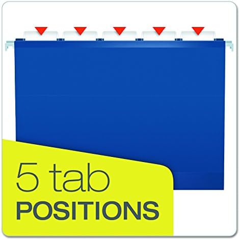Pendaflex Reinforced Hanging File Folders, Letter Size, Navy, 1/5 Cut, 25/BX (4152 1/5 NAV) (Pack of 10) - Image 4