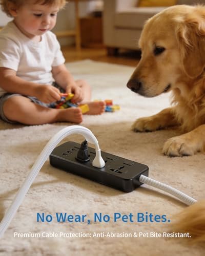 Yecaye 30ft - 1/2 inch Cord Protectors from Pets no Chew, White - Image 5