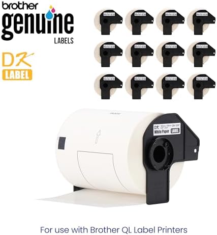 Brother Genuine DK-124712PK Die-Cut Large Shipping Labels, 4.07 in x 6.4 in (103 mm x 164 mm), White Paper Labels, 180 per Roll, 12 Rolls per Box, for use with Select Brother QL Label Printers - Image 2