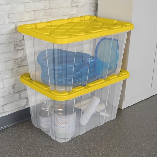 Sterilite Industrial Storage Box with Lids for Garage, 27 Gallon, 12-Pack - Image 6
