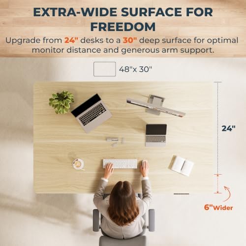 48x 30x 1''One-piece Standing Desk Stand Up Adjustable Desk - Image 3