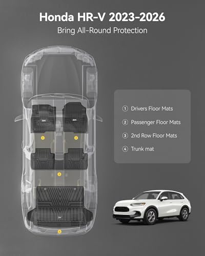 3W Floor Mats & Cargo Liner for Honda HR-V 2023-2026 & Acura ADX 2025 2026 - Image 2
