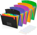 5 Pack 7-Pockets Expanding File Folder Accordion File Organizer, A4 Letter Size Paper Document Receipt Holder for School Office Supplies by CASAON