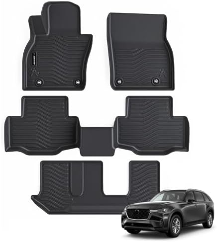 AUXKO All Weather Floor Mats for Mazda CX-90 2026 2025 2024 8 seat by AUXKO