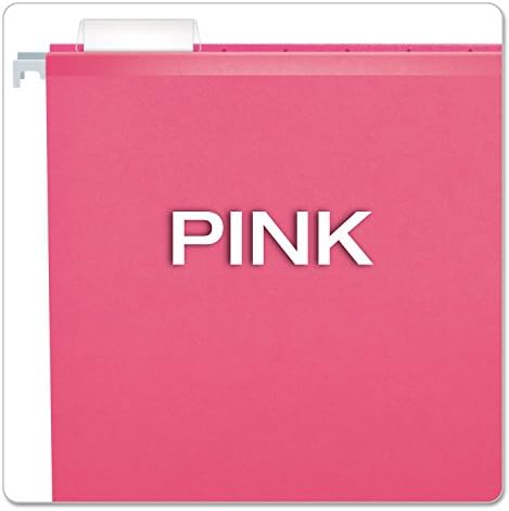 Pendaflex Reinforced Hanging File Folders, Letter Size, Pink, 1/5 Cut, 25/BX (4152 1/5 PIN) - Image 3