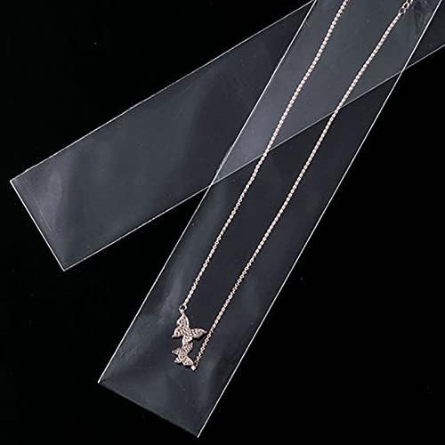3" x 8" Long Plastic Bags with Hang Hole, 100 PCS, Clear Zipper Bag - Image 3