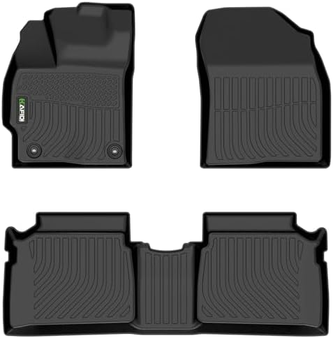 HAFIDI® Floor Mats for Toyota Prius 2012-2015 (Not Fit Plug-in, Hybrid,V or C Models), All Weather Protection TPE Anti-Slip Automotive Prius Floor Liners, Fits 1st & 2nd Row Accessories, Black by HAFIDI
