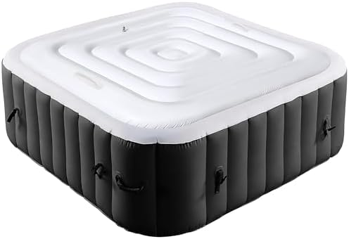 4.2 Ft Inflatable Hot Tub Cover, Energy Saving Bathtub Lid for Square Tub by Tlswshsy