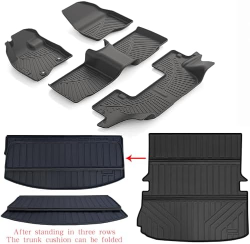Floor Mats & Large Trunk Mat for 2015-2017 2018 2019 Ford Explorer TPE All Weather Protection Car Floor Liners with Foldable Big Cargo Liners（Foldable） Accessories - Image 2