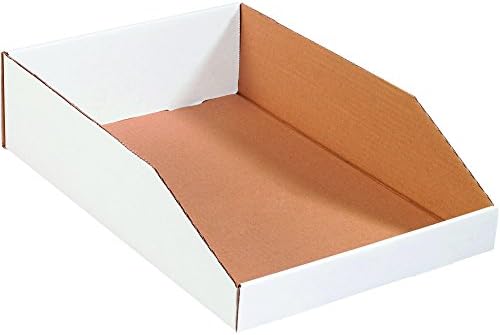 Partners Brand PBINEB1812 Open Top Bin Boxes, 12" x 18" x 4 1/2", Oyster White (Pack of 50) by Partners+Brand