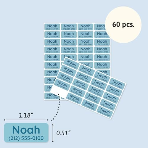 TeddyLabels - Clothing Labels for Nursing Home (60) – Self-Adhesive Name Tags for Clothes and Personal Items. Personalized Labels for Daycare, Nursing Homes, and Laundry Use - Blue - Image 6