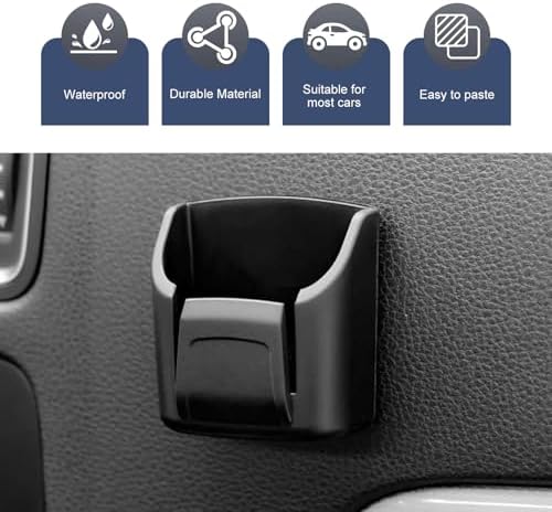 Car Key Fob Holder, Center Console Key Remote Mount Organizer, Self-Adhesive Dashboard Key Storage Box with Card Holder, Universal for Most Vehicles (Black) - Image 5