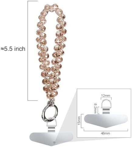 TENOC Beaded Phone Wrist Strap, Gold - Image 2