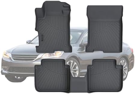 TPE Floor Mats for 2013-2017 Honda Accord All Weather Car Floor Liners Fit 2013-2017 Honda Accord Accessories Black by SANBAN-AXE