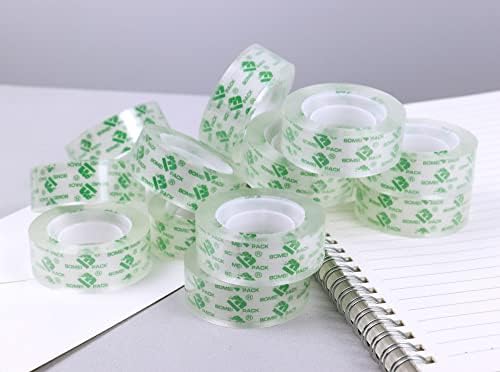 BOMEI PACK 72Rolls Crystal Clear Tape Refills, Bulk Transparent Tape for Dispenser, Office Tape for Home and School, 3/4Inch x 1000 inch - Image 3