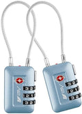 TSA Accepted Luggage Travel Lock, Set-Your-Own Combination Lock for School Gym Locker, Luggage Suitcase Baggage Locks, Filing Cabinets, Toolbox, Case Arctic Blue, 2 Pack (Limited Edition) by BV