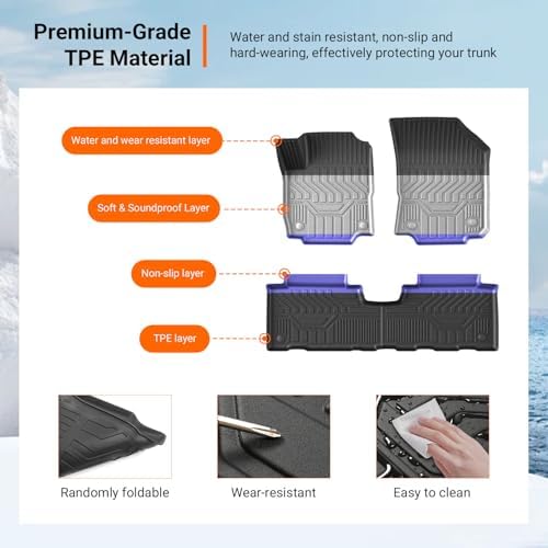powoq Floor Mats Cargo Mat Compatible with 2018-2024 Chevy Equinox - Image 5