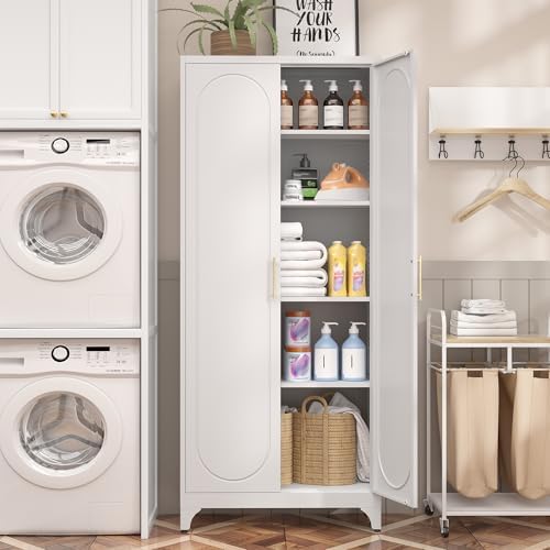 Steeloong 75"Metal Pantry Storage Cabinet with Doors & 4 Adjustable Shelves - Image 6