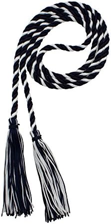 Tassel Depot Graduation Honor Cord - Navy/White - Every School Color Available - Made In Usa by TasselDepot