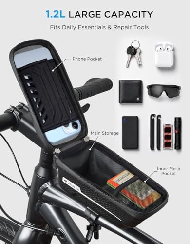 whale fall Waterproof Bike Frame Bag, 1S Quick Release Bike Phone Holder - Image 6