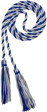 Tassel Depot Graduation Honor Cord - Royal/Gray/White - Every School Color Available - Made In Usa by TasselDepot