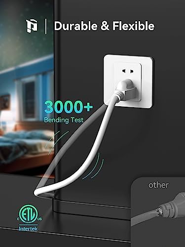 PLUGTUL 1 FT Extension Cord White, 4 Pack Short Power Cord, Indoor/Outdoor 16 Gauge 3 Prong Grounded Wire ETL Listed, 13A 1625W 125V SJTW - Image 4