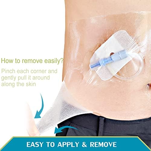 Waterproof Dialysis Catheter Shower Cover Large Coverage Shields for Peritoneal Dialysis Port Accessories PD Chest Catheter Central PICC Line Feeding Tube 9"x9"(Pack of 25) - Image 4