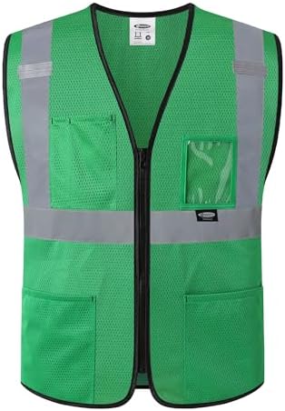 JKSafety Safety Vest for men women Hi Vis Vest with Pockets and Zipper High Visibility Construction Vests BX310 by JKSafety