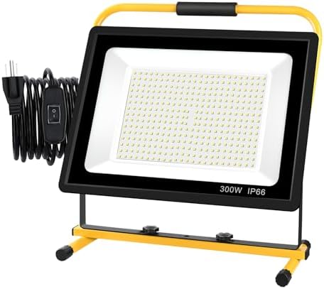 300W LED Work Light, 30,000LM, 6500K, IP66, 16ft Cord with Plug by Gopretty