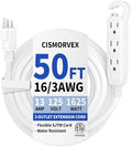 50Ft 3 Prong Multiple Outlets Indoor Extension Cord, White by Unknown