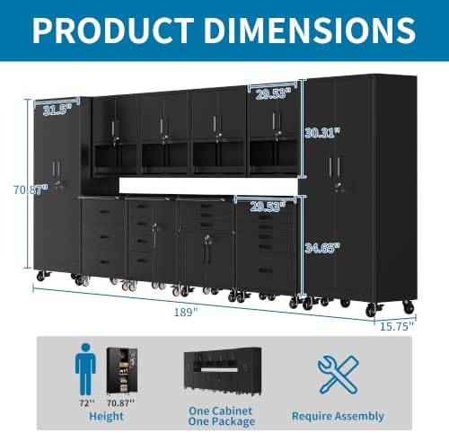 10-Piece Garage Storage Cabinets System Heavy Duty Workshop Set - Image 2