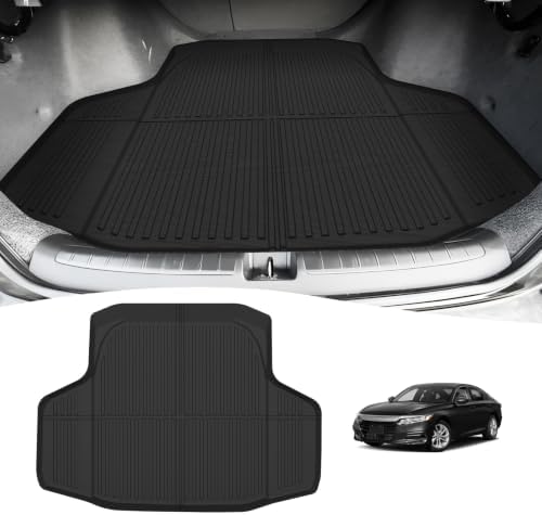 Cartist Cargo Liner Compatible with Honda Accord & Accord Hybrid 2018-2022 All Weather Rear Trunk Mat High Side Waterproof TPE Black by cartist