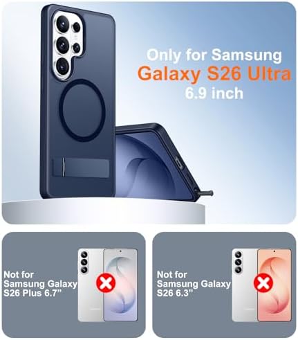 Temdan Magnetic for Samsung Galaxy S26 Ultra Case, [Innovate Stand][Military Grade Drop Protection][Non Slip][Translucent Matte] Shockproof Phone Case for Galaxy S26 Ultra 2026 -Blue - Image 2