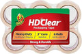Duck HD Clear Heavy Duty Packing Tape Refill Rolls, 2 in Wide, 6 Rolls by DuckBrand