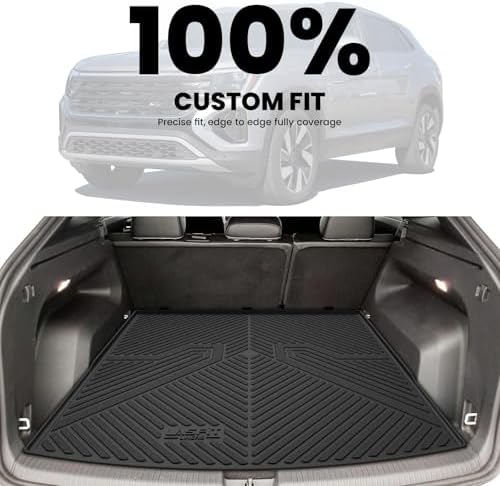 LASFIT Trunk Mat for Volkswagen Atlas Cross Sport 2020-2026, Custom Fit All-Weather Protection TPE Rubber Cargo Mat for VW Accessories, Super Duty, Waterproof, Easy to Clean, Black - Image 3