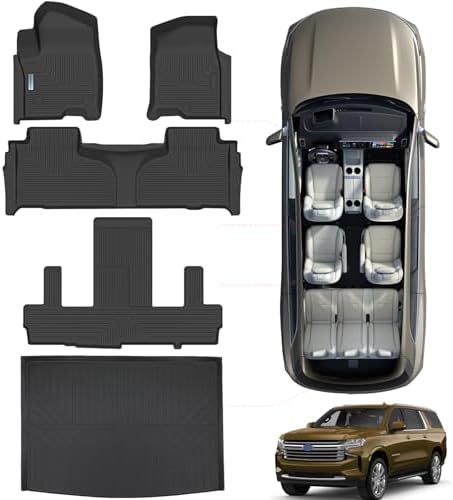 Floor Mats for 2021-2026 Chevrolet Suburban 7 Seats Bucket Seat by SANBAN-AXE