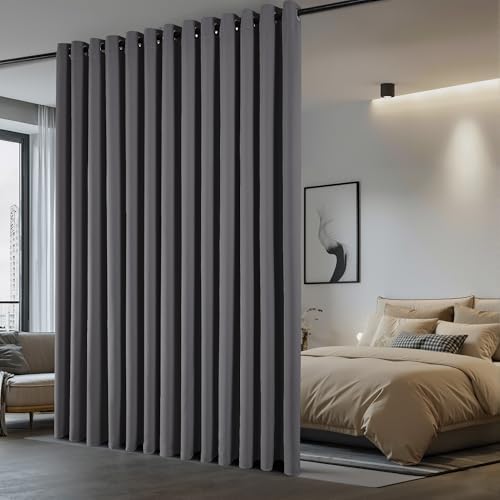 NICETOWN Gray Room Divider Curtain for Patio 100" Wide x 84" Long 1 Panel by NICETOWN