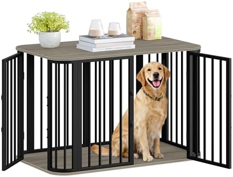 Hzuaneri 39.4'' L Dog Crate Furniture, Wooden Dog Kennel Indoor Dogs Cage by Hzuaneri