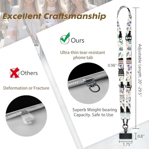 Icycay Phone Lanyard Crossbody Strap Neck Adjustable Teacher Women Cat Book - Image 5