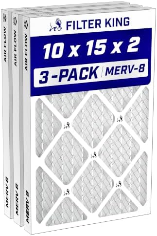 Filter King 10x15x2 Air Filter MERV 8, AC Furnace Filters (3-Pack) by FilterKing